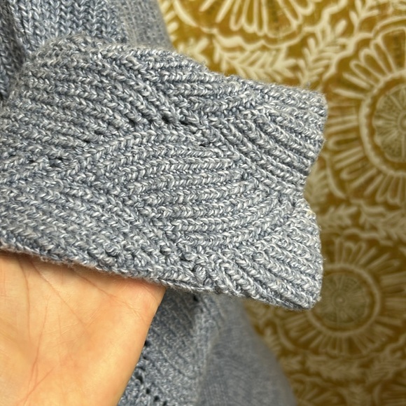 Sundance Champlain Blue Cotton/Silk Blend Pointelle Turtleneck Sweater size M - Picture 5 of 10